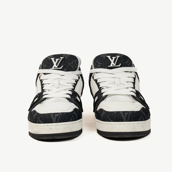 Louis Vuitton LV Trainer "Denim Noir" Leather Low-Top Sneakers - Picture 2 of 16